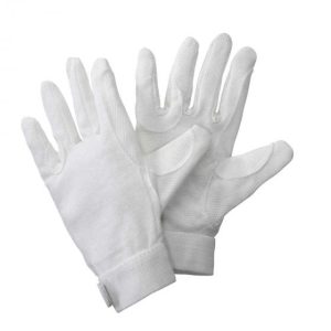 Harry Hall Cotton Pimple Grip Gloves White